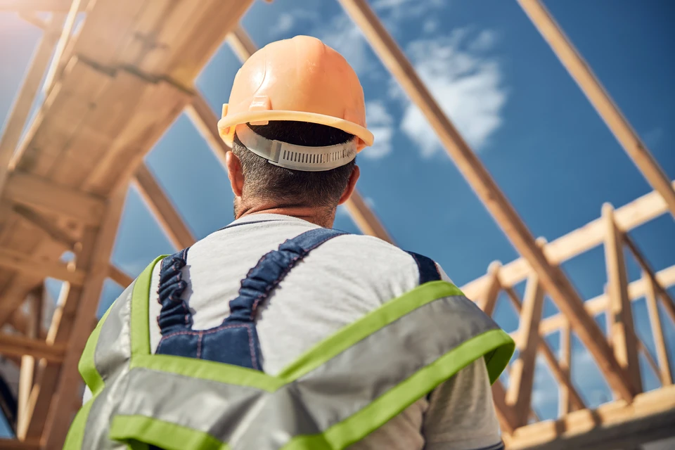 Chantier de construction résidentielle en extérieur